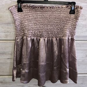 Pink Smocked Waist Skirt